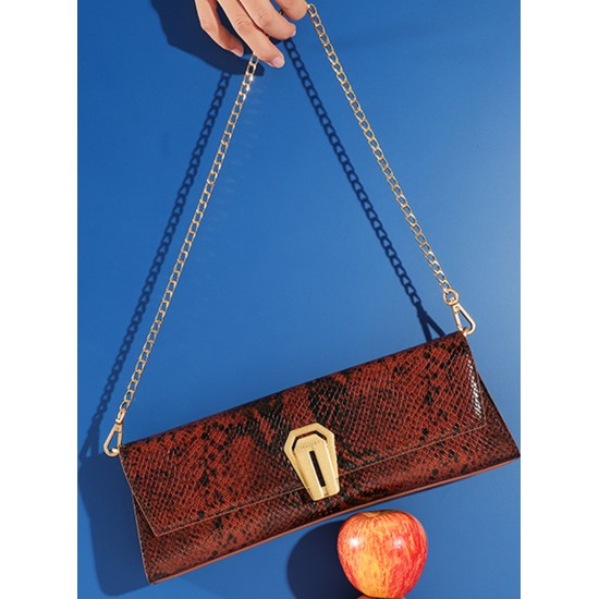 Snake pattern niche high-end light luxury retro bag - Memoo.com