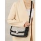 Leather canvas vintage crossbody armpit baguette bag - Memoo.com