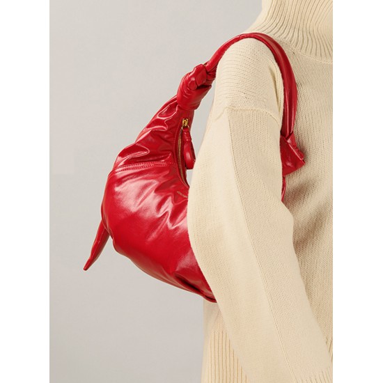 Horn pleated bag, one-shoulder crossbody casual bag - Memoo.com