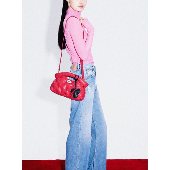 Cloud dumpling wrap big red crossbody bag - Memoo.com