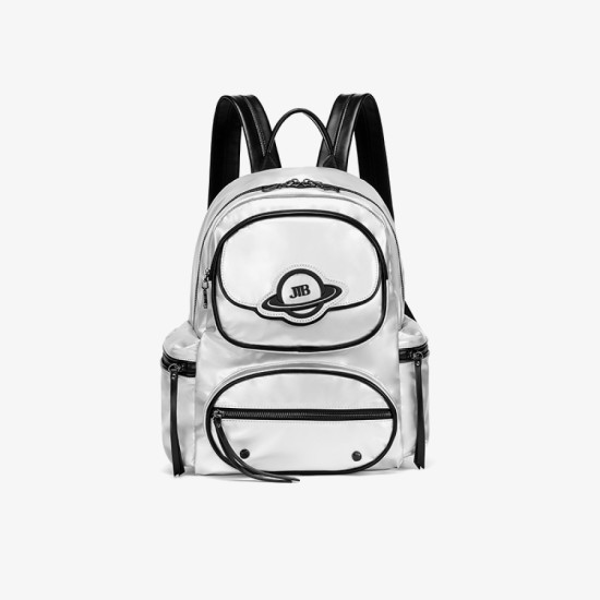 Small scale travel silver backpack