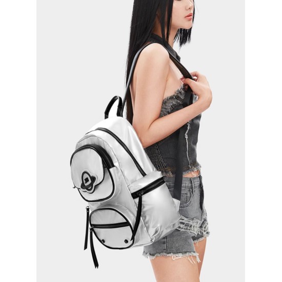 Small scale travel silver backpack - Memoo.com