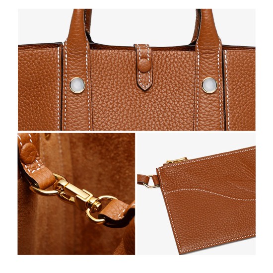 Litchi patterned large capacity handbag