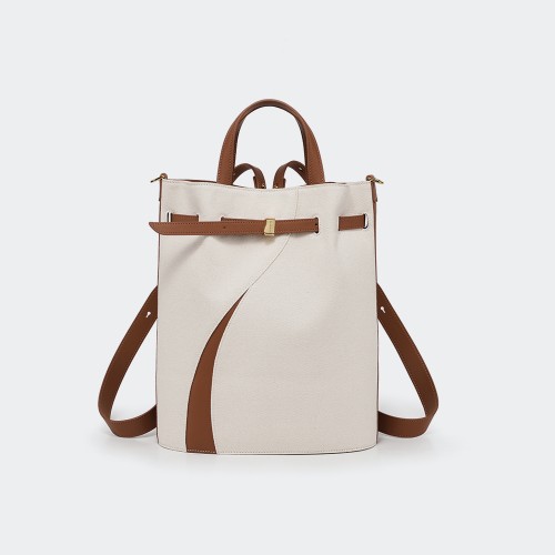 canvas leather tote