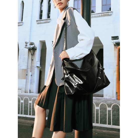 Tote bag shopping bag one shoulder high sense underarm bag lazy bucket bag - Memoo.com