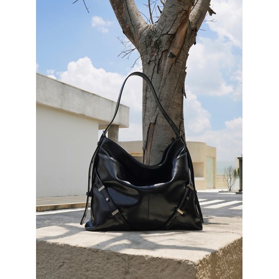 Tote bag shopping bag one shoulder high sense underarm bag lazy bucket bag - Memoo.com