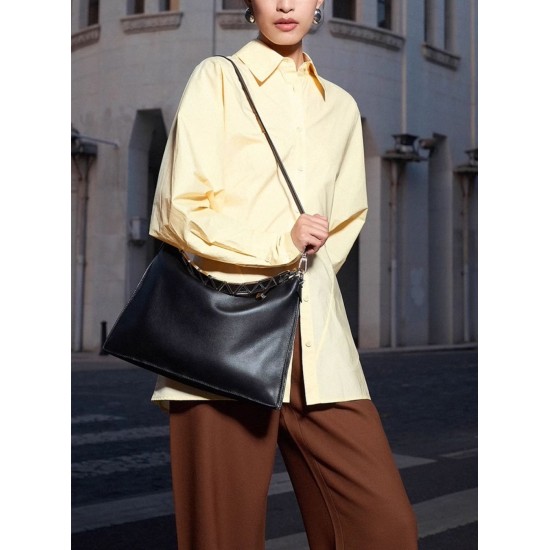 Leather one-shoulder underarm tote bag with large capacity crossbody bag - Memoo.com