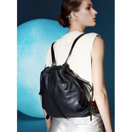 Leather large-capacity backpack travel shoulder bag girl - Memoo.com