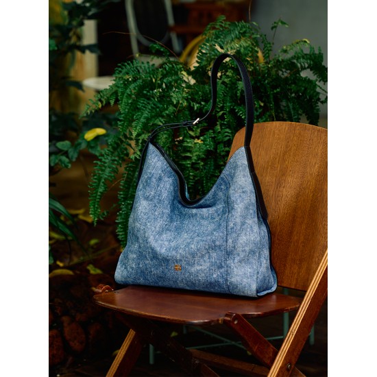 Tote bag large capacity denim sheepskin HOBO single shoulder - Memoo.com