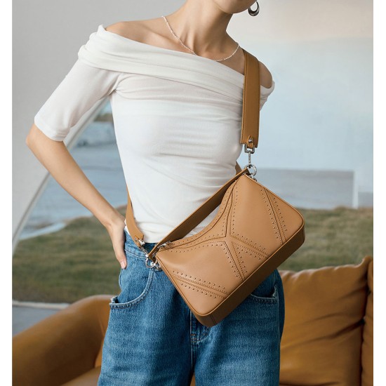 Single shoulder bag, new wide shoulder strap crossbody bag - Memoo.com