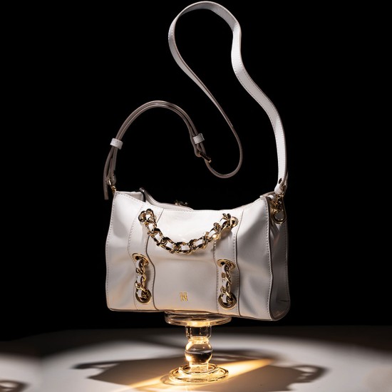 Leather chain handbag, small fragrant style crossbody bag - Memoo.com