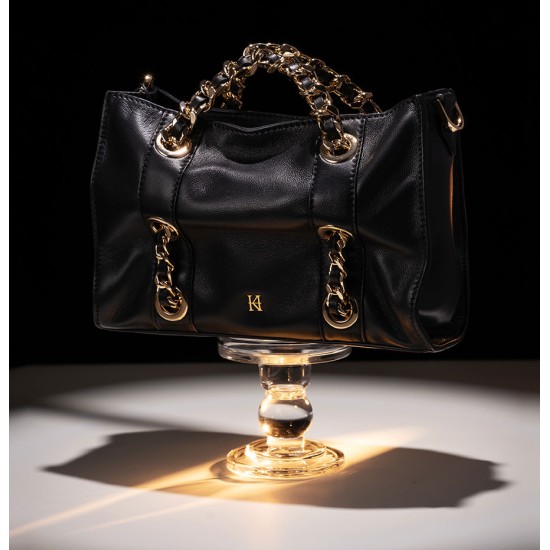 Leather chain handbag, small fragrant style crossbody bag - Memoo.com