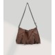 Leather tassel chain shoulder armpit bag - Memoo.com