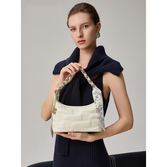 One-shoulder crossbody bag with super soft embossed leather under arm. - Memoo.com