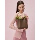 Leather top layer leather bucket bag slung shoulder bag handbag - Memoo.com