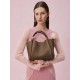 Leather top layer leather bucket bag slung shoulder bag handbag - Memoo.com