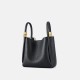 Leather top layer leather bucket bag slung shoulder bag handbag - Memoo.com