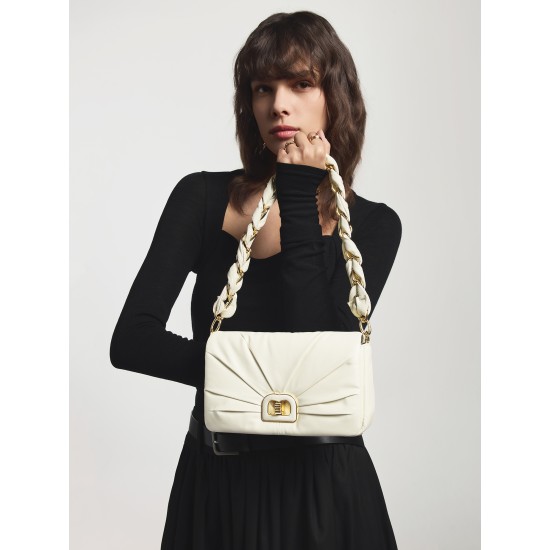 One-shoulder slung underarm folded bag small square bag - Memoo.com