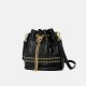 One-shoulder slung handbag leather bucket bag