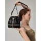 One-shoulder slung handbag leather bucket bag