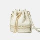 One-shoulder slung handbag leather bucket bag - Memoo.com