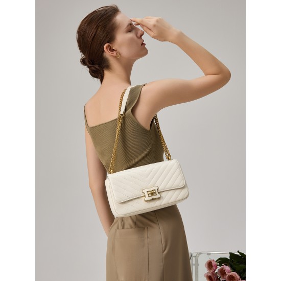 Leather one-shoulder underarm bag with high sense small square bag - Memoo.com