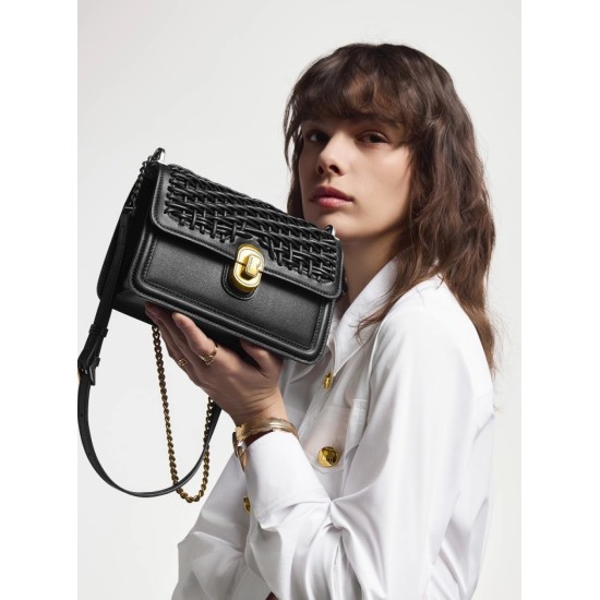 Leather shoulder crossbody bag and woven small square bag - Memoo.com