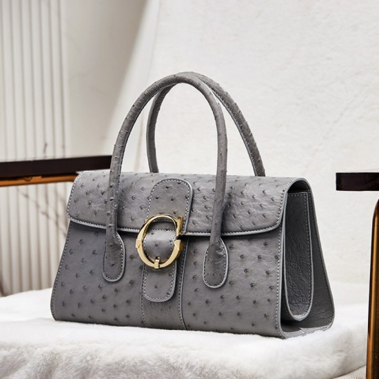 Ostrich leather womens bag handbag womens - Memoo.com