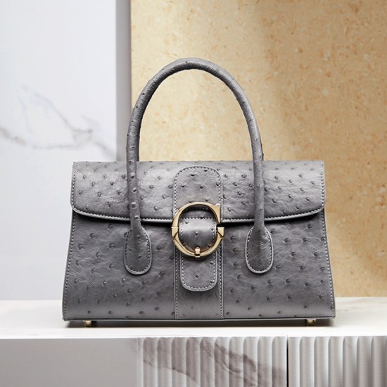 Ostrich leather womens bag handbag womens - Memoo.com