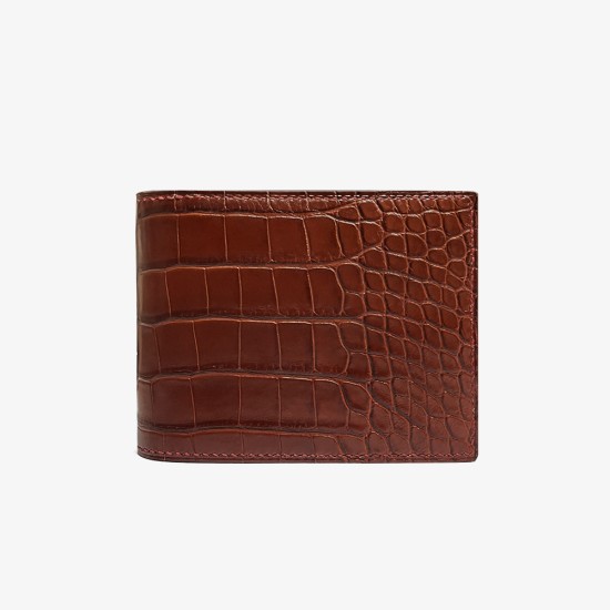 Crocodile wallet mens genuine leather cropped wallet - Memoo.com