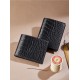 Crocodile wallet mens genuine leather cropped wallet - Memoo.com