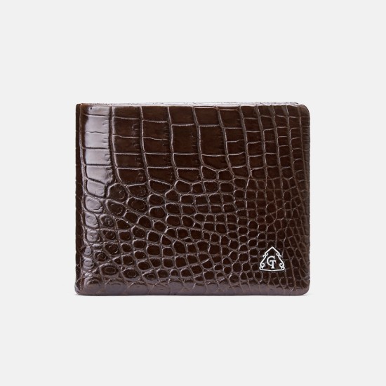 Double-sided crocodile leather wallet mens leather casual short - Memoo.com