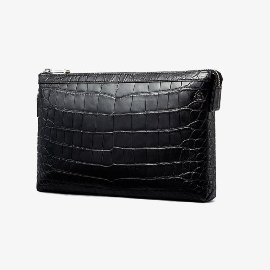 Crocodile leather pouch mens leather large-capacity hand clutch - Memoo.com