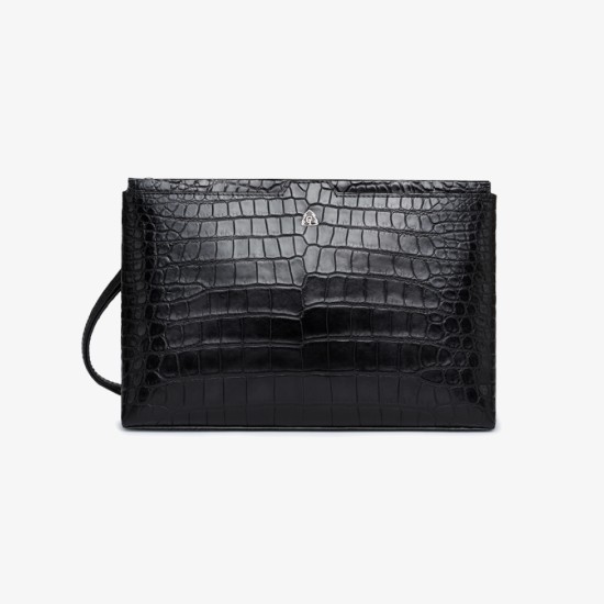 Crocodile leather pouch mens genuine leather clutch - Memoo.com