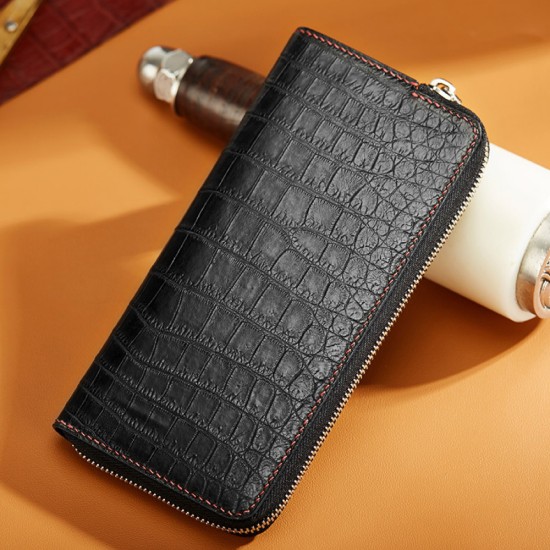 Crocodile wallet mens handbag leather long - Memoo.com