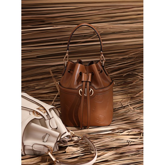 Drawstring design womens bag one-shoulder crossbody bag women - Memoo.com