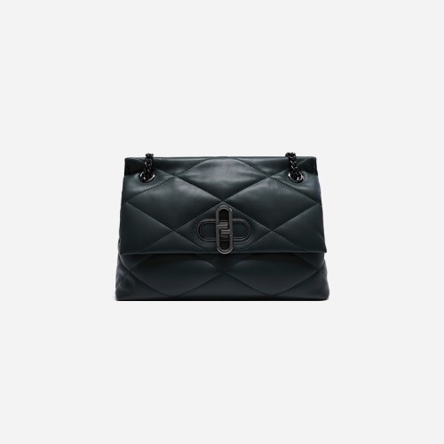 black leather shopper bag