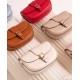 Saddle bag leather diagonal shoulder bag - Memoo.com