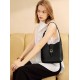 Square one-shoulder top leather large-capacity commuter womens bag - Memoo.com