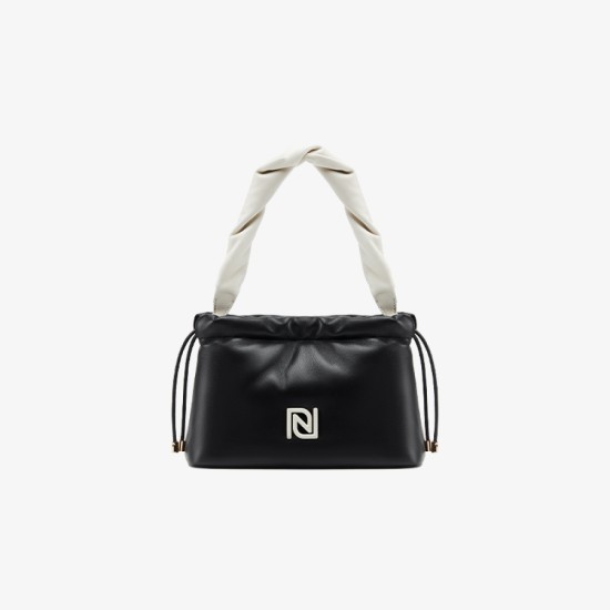 Drawstring top padded sheepskin tote - Memoo.com