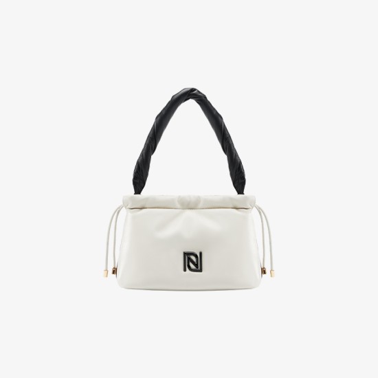 Drawstring top padded sheepskin tote - Memoo.com