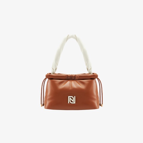 Drawstring top padded sheepskin tote - Memoo.com