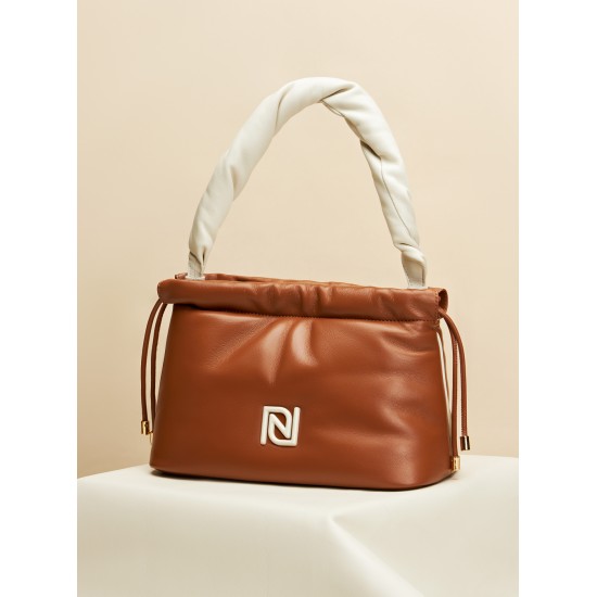 Drawstring top padded sheepskin tote - Memoo.com