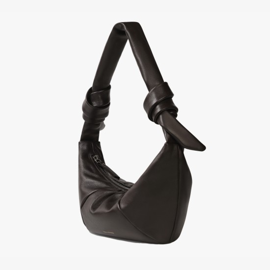 Hand-held croissant in lambskin on one shoulder - Memoo.com