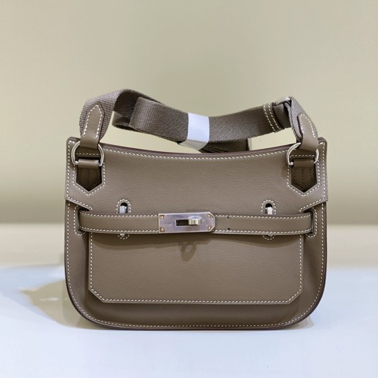 Hand-stitched mini leather one-shoulder crossbody bag