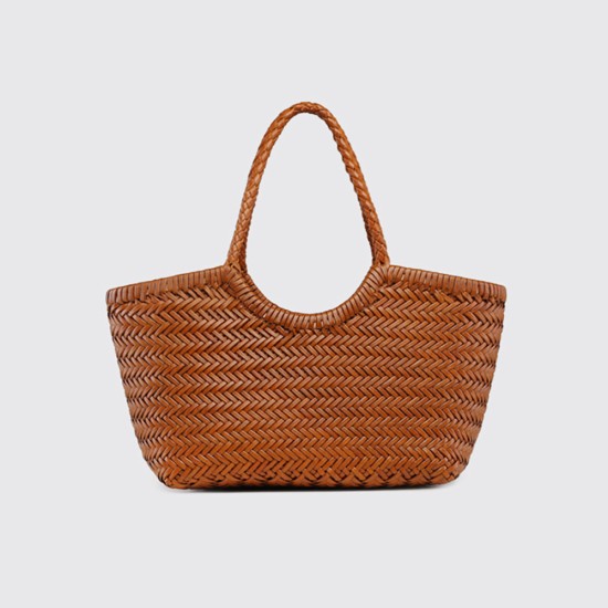 Hand-woven cowhide handbag Beach resort vintage underarm bag