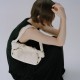 Suede roll cowhide pleated underarm crossbody bag - Memoo.com