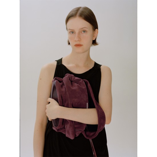 Suede pleated shoulder crossbody bag - Memoo.com