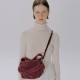 Suede pleated shoulder crossbody bag - Memoo.com