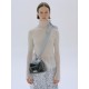 Sheepskin and wool integrated pleated bucket bag, shoulder bag, crossbody bag